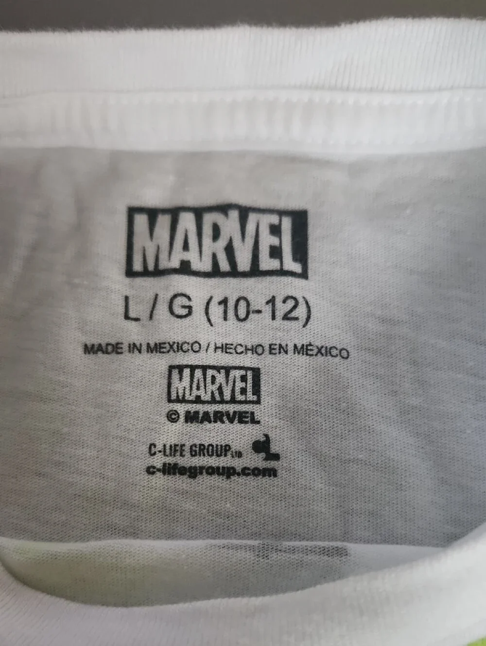 Marvel White Tee with Black Logo Print